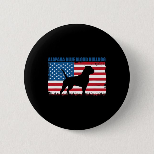 Flag Alapaha Blue Blood Bulldog  Button (Front)