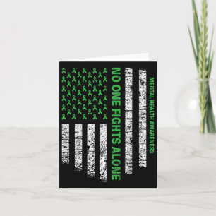 Flag Alone Mental Health Awareness No One Fights  Card