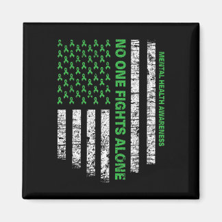 Flag Alone Mental Health Awareness No One Fights  Magnet