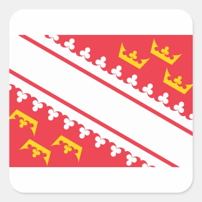 Flag Alsace (France) Drapeau Alsace Flagge Elsass Square Sticker (Front)