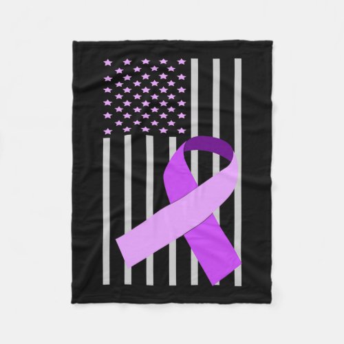 Flag Alzheimerheimer Ribbon Heimer Disease Awarene Fleece Blanket