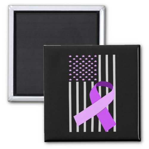 Flag Alzheimerheimer Ribbon Heimer Disease Awarene Magnet