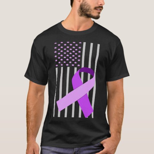 Flag Alzheimerheimer Ribbon Heimer Disease Awarene T_Shirt