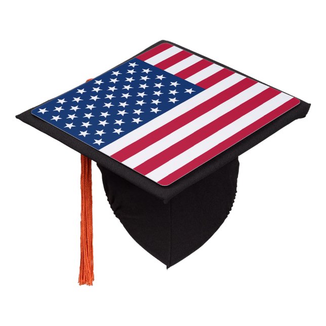 Flag America American country travel Graduation Cap Topper (Angled)