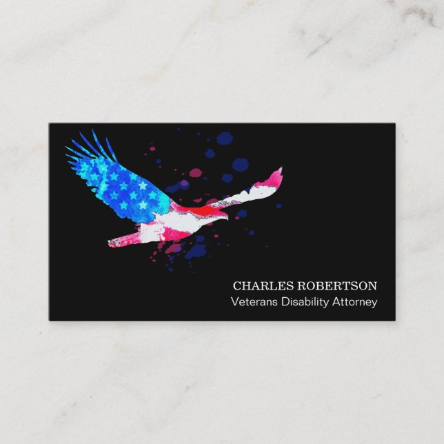 **  Flag  American Eagle Red White  Blue USA Business Card (Front)