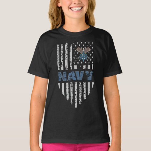 flag american logo eagle veteran us navy T_Shirt
