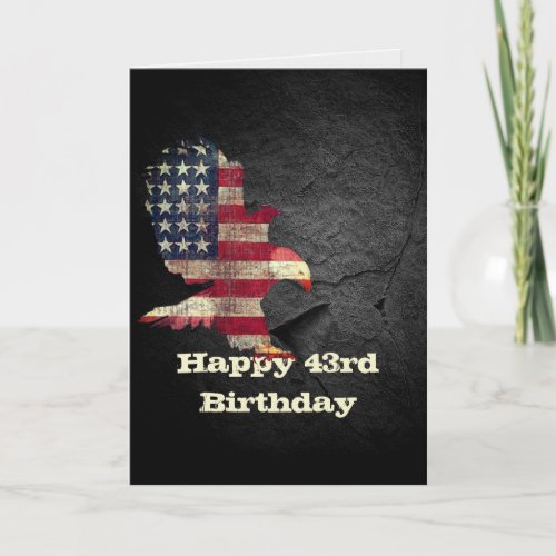 Flag and Bald Eagle for 43rd Birthday Card