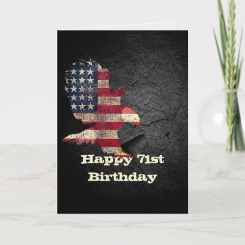 Flag and Bald Eagle for 71st Birthday Card