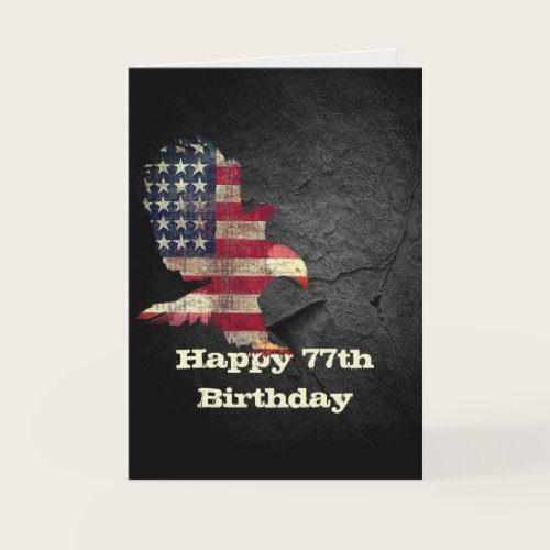 Flag and Bald Eagle for 77th Birthday Card