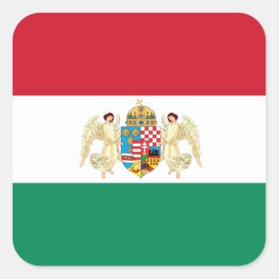 Hungary Flag Metallic Bumper Sticker Decal Prismic 4 x 3 Inches 