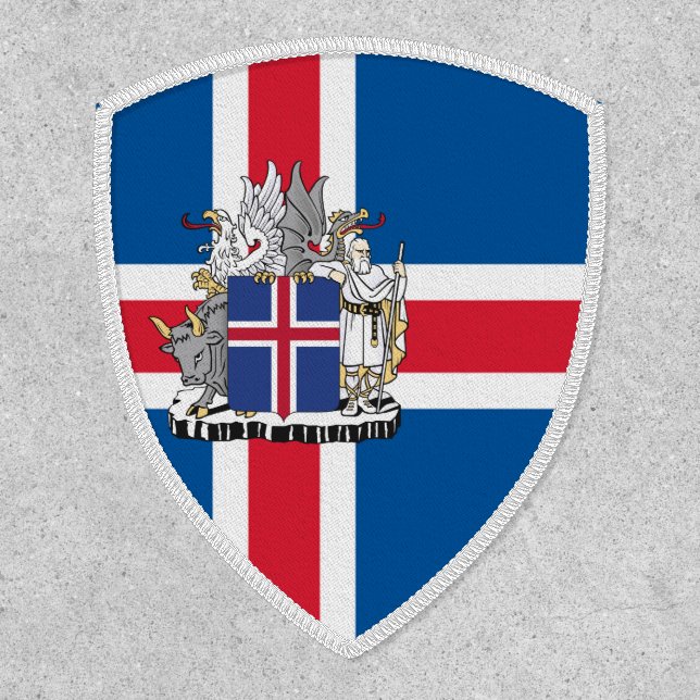 Flag and coat of arms of Iceland Patch (Front)