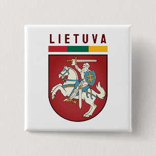 Flag and coat of arms of Lithuania Button