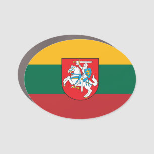 Flag and coat of arms of Lithuania Car Magnet