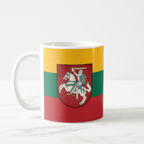 Flag and coat of arms of Lithuania Coffee Mug