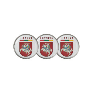 Flag and coat of arms of Lithuania Golf Ball Marker