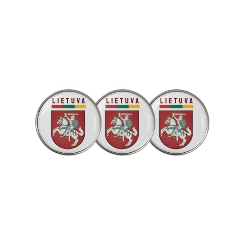Flag and coat of arms of Lithuania Golf Ball Marker