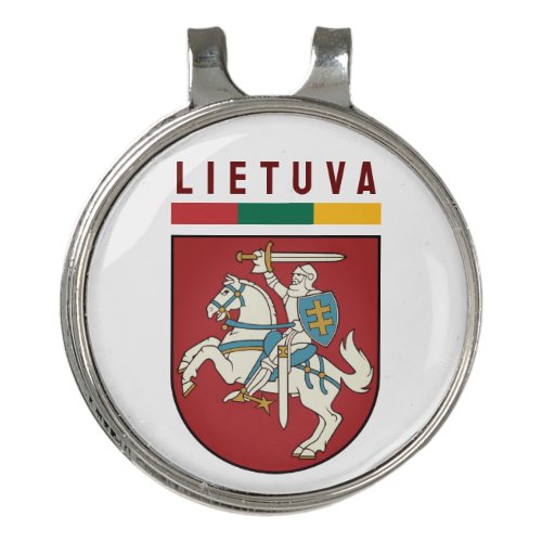 Flag and coat of arms of Lithuania Golf Hat Clip