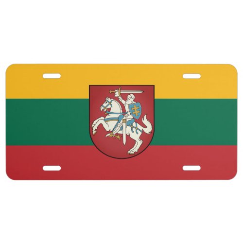 Flag and coat of arms of Lithuania License Plate