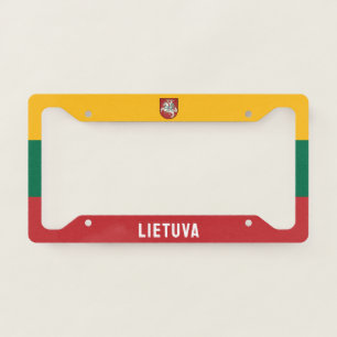 Flag and coat of arms of Lithuania License Plate Frame