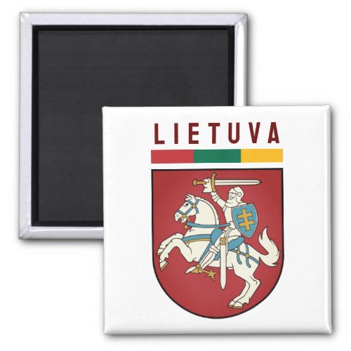Flag and coat of arms of Lithuania Magnet