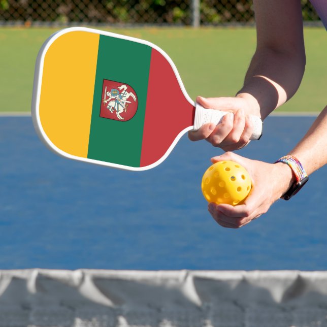 Flag and coat of arms of Lithuania Pickleball Paddle (Insitu)