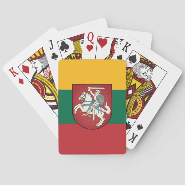 Flag and coat of arms of Lithuania Poker Cards (Back)