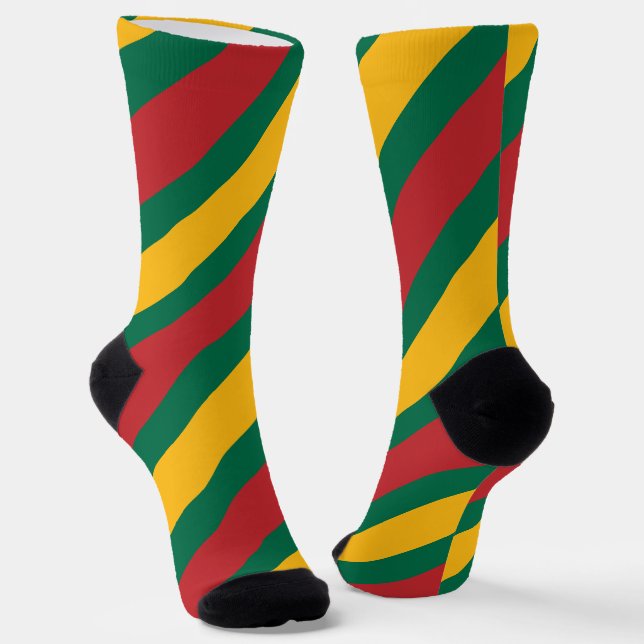 Flag and coat of arms of Lithuania Socks (Angled)