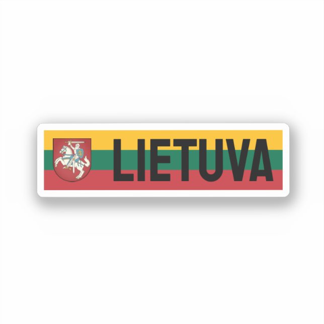 Flag and coat of arms of Lithuania Sticker (Front)