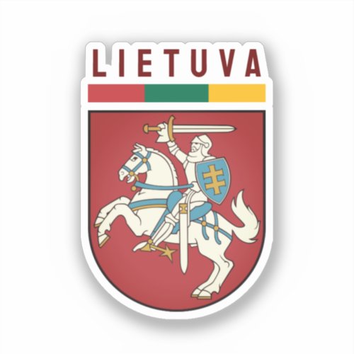 Flag and coat of arms of Lithuania Sticker