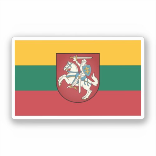 Flag and coat of arms of Lithuania Sticker