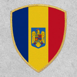 Flag and Coat of Arms of Romania Patch