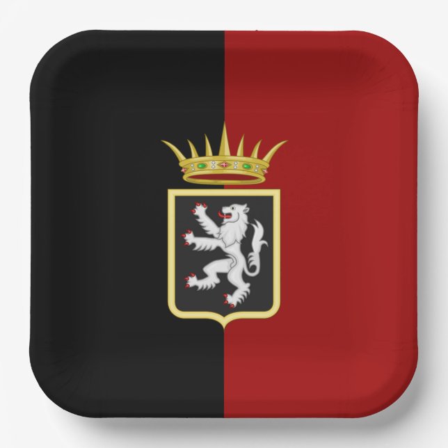 Flag and Coat of arms of Valle d'Aosta (Italy)  Paper Plates (Front)