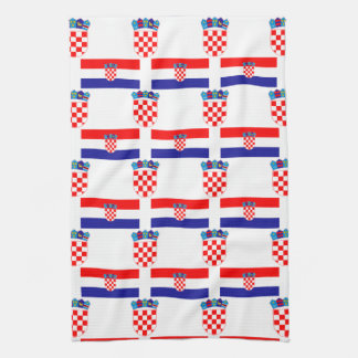 Flag and Crest of Croatia Kitchen Towel