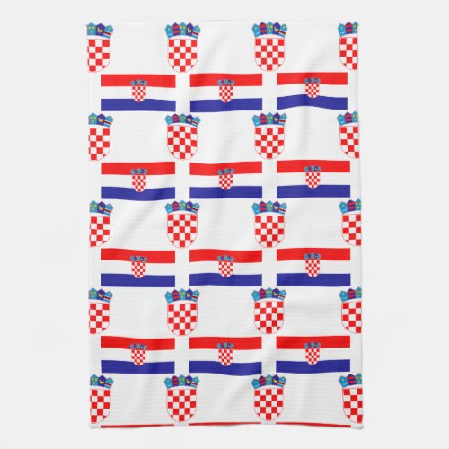 Flag and Crest of Croatia Kitchen Towel
