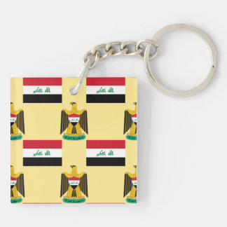 Flag and Crest of Iraq Keychain