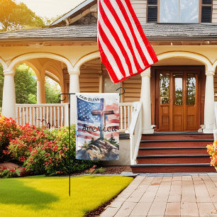 Flag and cross "God Bless America"