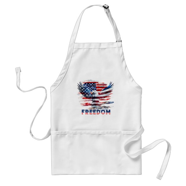 Flag and eagle of the United States.Freedom. Adult Apron (Front)