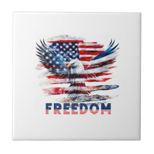 Flag and eagle of the United States.Freedom. Ceramic Tile
