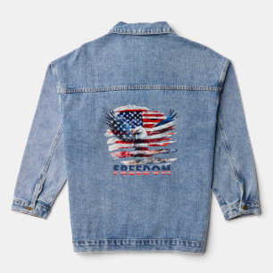 Flag and eagle of the United States.Freedom. Denim Jacket