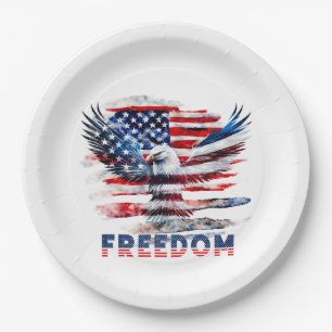 Flag and eagle of the United States.Freedom. Paper Plates