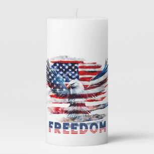 Flag and eagle of the United States.Freedom. Pillar Candle