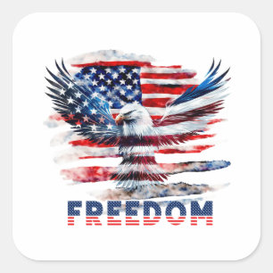 Flag and eagle of the United States.Freedom. Square Sticker