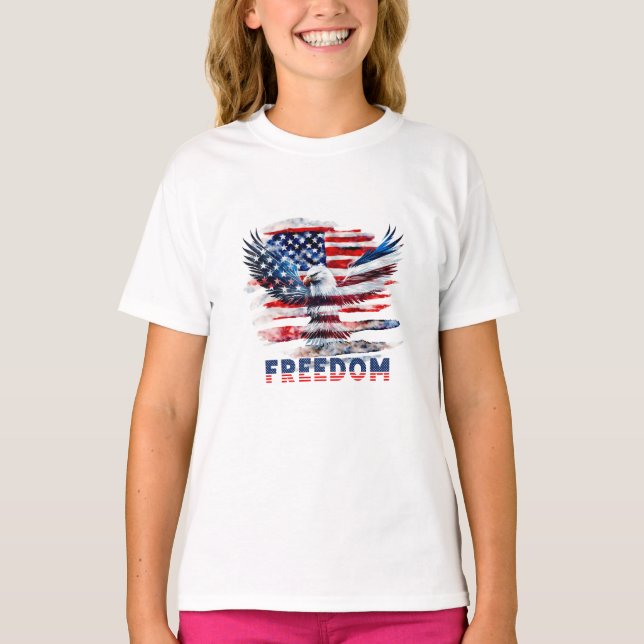 Flag and eagle of the United States.Freedom. T-Shirt (Front)