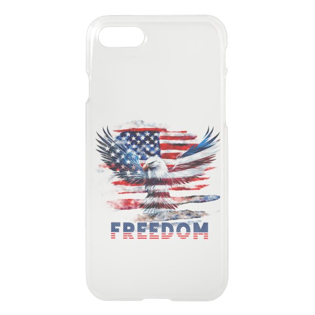 Flag and eagle of the United States.Freedom. Uncommon iPhone Case (Back)