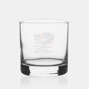 Flag and eagle of the United States.Freedom. Whiskey Glass