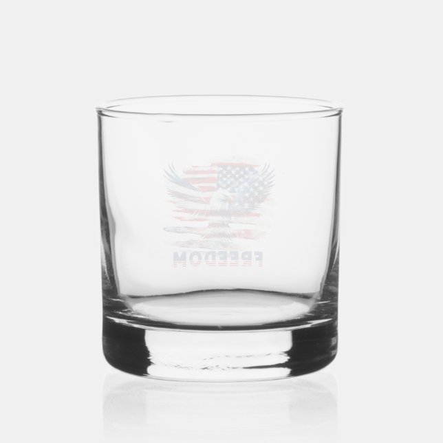 Flag and eagle of the United States.Freedom. Whiskey Glass (Front)