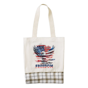 Flag and eagle of the United States.Freedom. Zazzle HEART Tote Bag