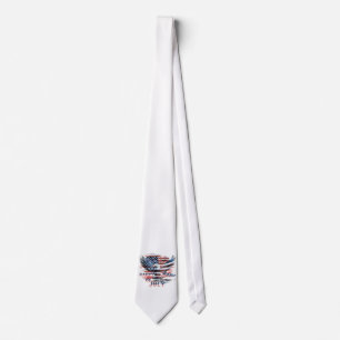 Flag and eagle of the United States. Independence Neck Tie