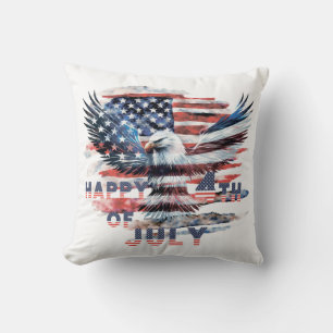 Flag and eagle of the United States. Independence Throw Pillow