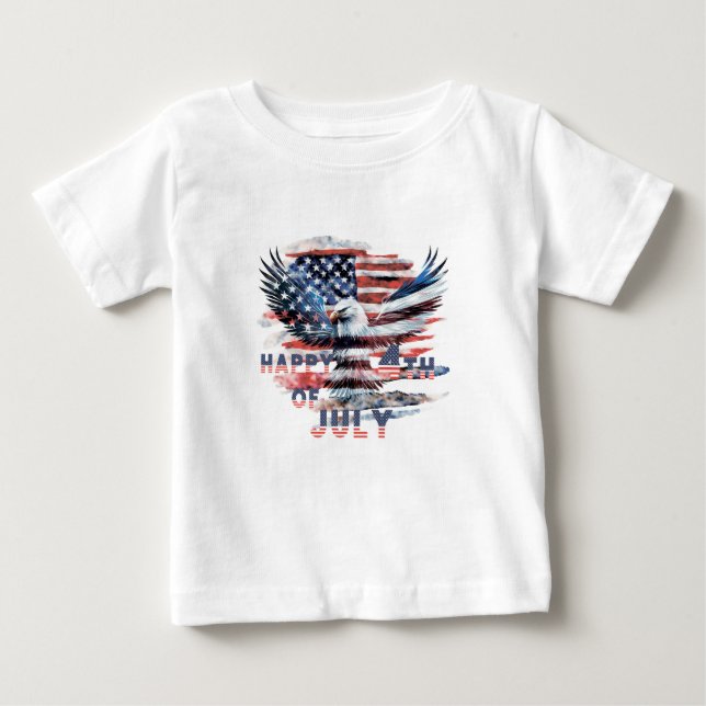 Flag and eagle of the United States.  July 4th. Baby T-Shirt (Front)